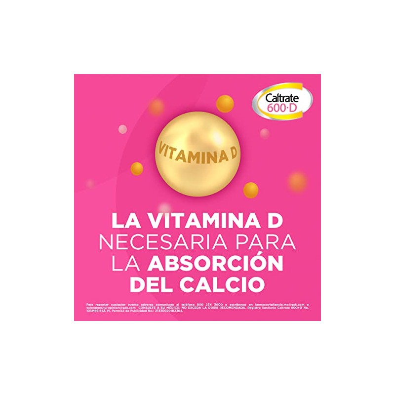 Caltrate Suplemento de Calcio 600 +D 600mg / 400 UI