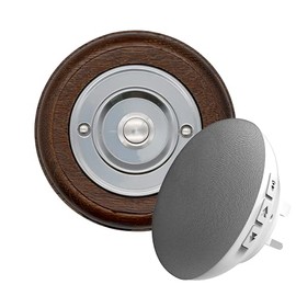 Modern Living Round Wireless Doorbell in Tudor and Brushed Nickel - Nickel Centre - Standard Plug in F5S