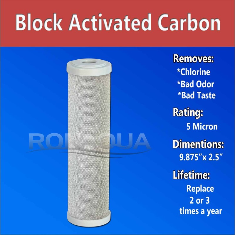 4 Block Activated Carbon 5 Micron Water Filters WELL-MATCHED with