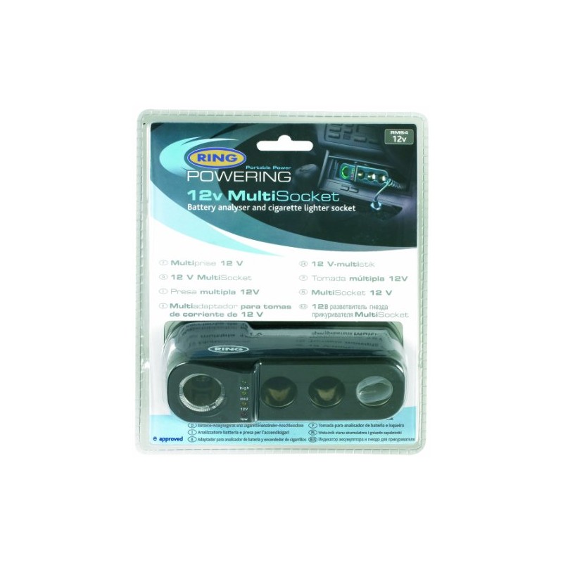 Ring RMS4 Car Four 12V Sockets Adaptor for Dash Cams,