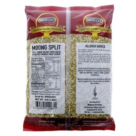 Hemani Moong Split 4LB (64 OZ) Split Mung Beans with Husk