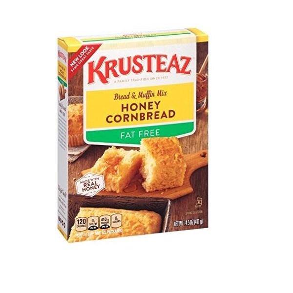 Krusteaz, Fat Free, Honey Cornbread Mix, 14.5oz Box (Pack of 4)