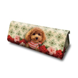 Lucie dancette GCFS Elle Toy Poodle Folding Glasses Sunglasses Case Compact Glasses Case Slim Hard Stylish Women's Lightweight Thin Magnet Cute S Size, let