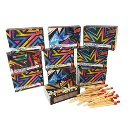 Cerini Wooden Matches Pack of 10 Boxes of 40 Pieces, Pack of 400 Total Pieces, Wooden Matchboxes Family Matches Pack