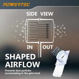 POWERTEC 6 inch Blast Gate, Clog Resistant & Anti Gap Tapered ABS Plastic Fitting for Dust Collector, Dust Collection Fittings, Dust Collection Hose, Shop Vac, Hose Clamps, 1PK (70442)