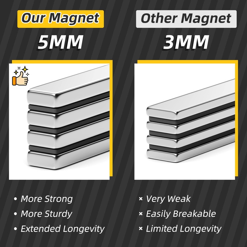 Junarter JUNARTER 12 Pack Neodymium Bar Magnets Heavy Duty, Powerful