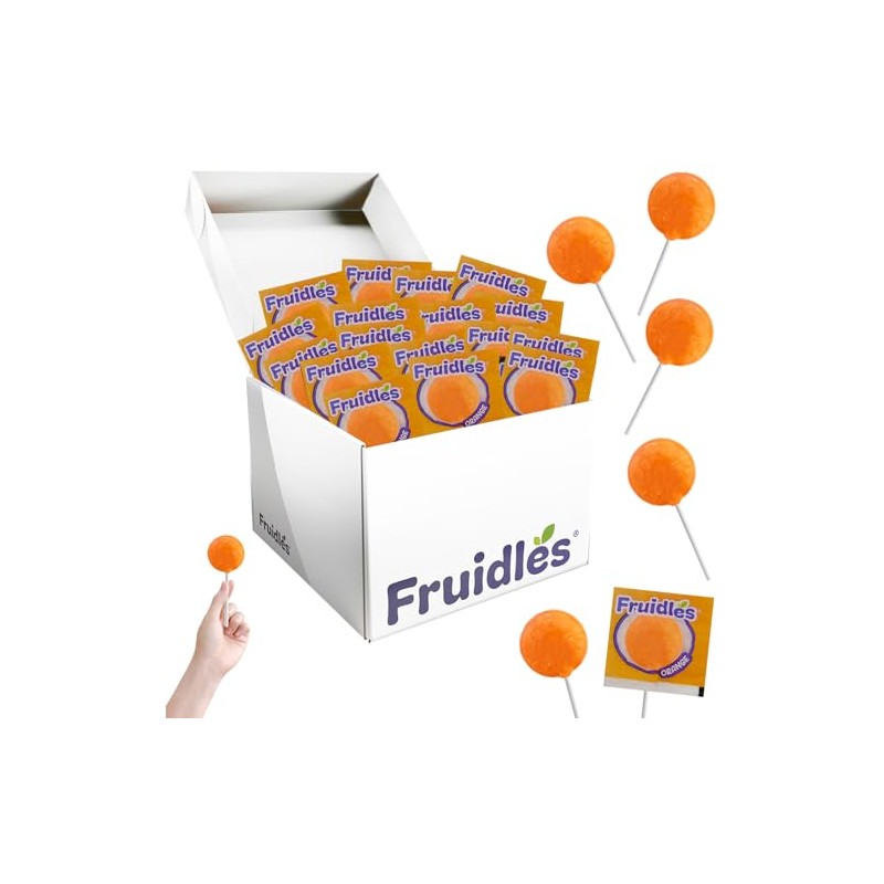 600 Orange Lollipops Candy Suckers for Kids, Perfect for Gifting,