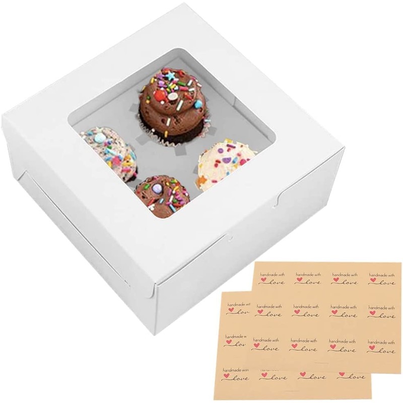GylSun Pack of 15 Cupcake Muffin Boxes with Large Viewing