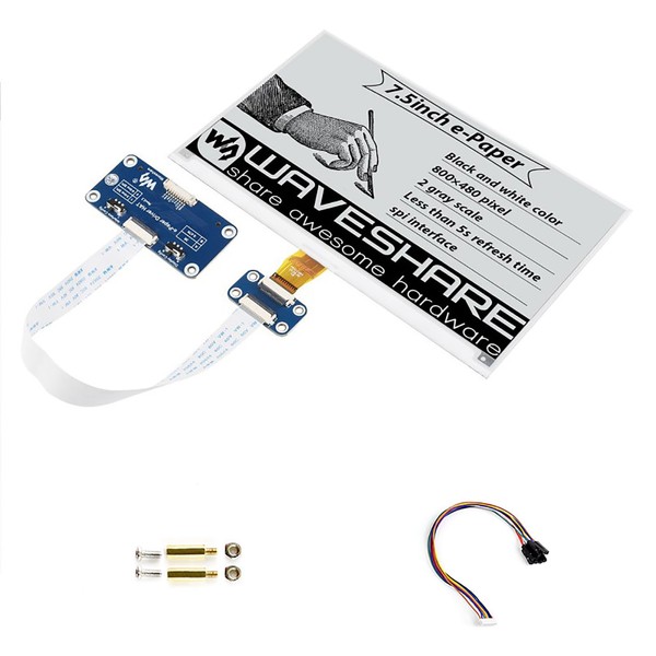 7.5 inch E-Ink Display HAT for Raspberry Pi 4B/3B+/3B/2B/Zero/Zero W/Zero