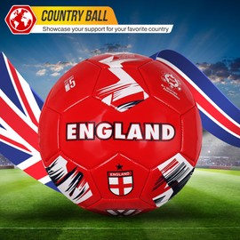 Vizari Mini National Team Soccer Ball for Youth & Adult | 2-Layer Fabric Countryball for Durability and Comfort | Soft & Spongy Shiny Synthetic Elevated Ball with 30 Panels