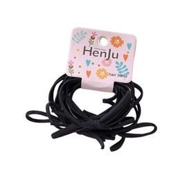OWIEOW Hair Rubber Ring Rubber Knotless Inner Diameter Set of 6 Colors for Girls and Children Hair Clips, Reddis Ring Rubber Popular (Black)