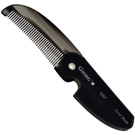 Giorgio G87 Graphite Fine Tooth Comb works as a Mustache Comb and Beard for Men - Add to any set, Handmade, Saw-cut, Hand Polished Pocket Styling Combs for Everyday Grooming and Hair Care