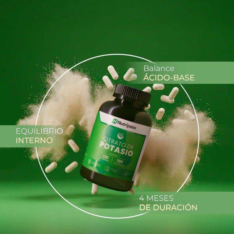 Citrato Potasio 120 Cápsulas Nutripass 700mg Alta Pureza Sabor