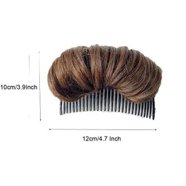 Bump Up Comb Clip Bun Hair Half Ball Head Coil Beehive Fluffy Hair Pad Styling Insert Tool Increased Hair Pad Hair Accessories (Light Brown)