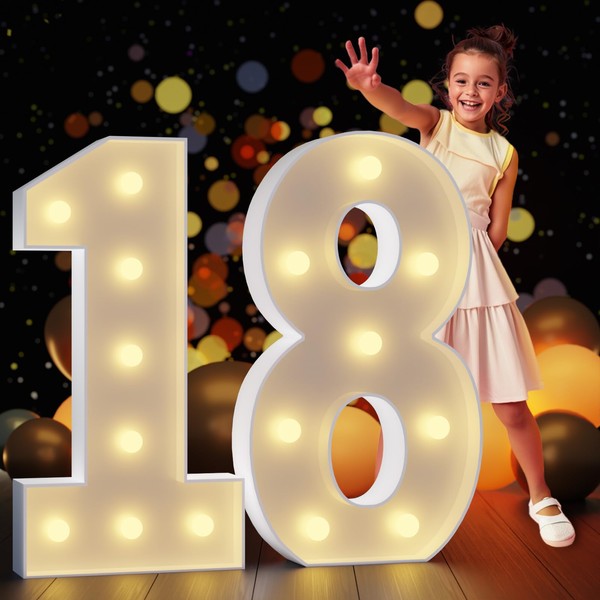 Imprsv Marquee Numbers 3 Feet Tall: 18th Birthday Decorations Large