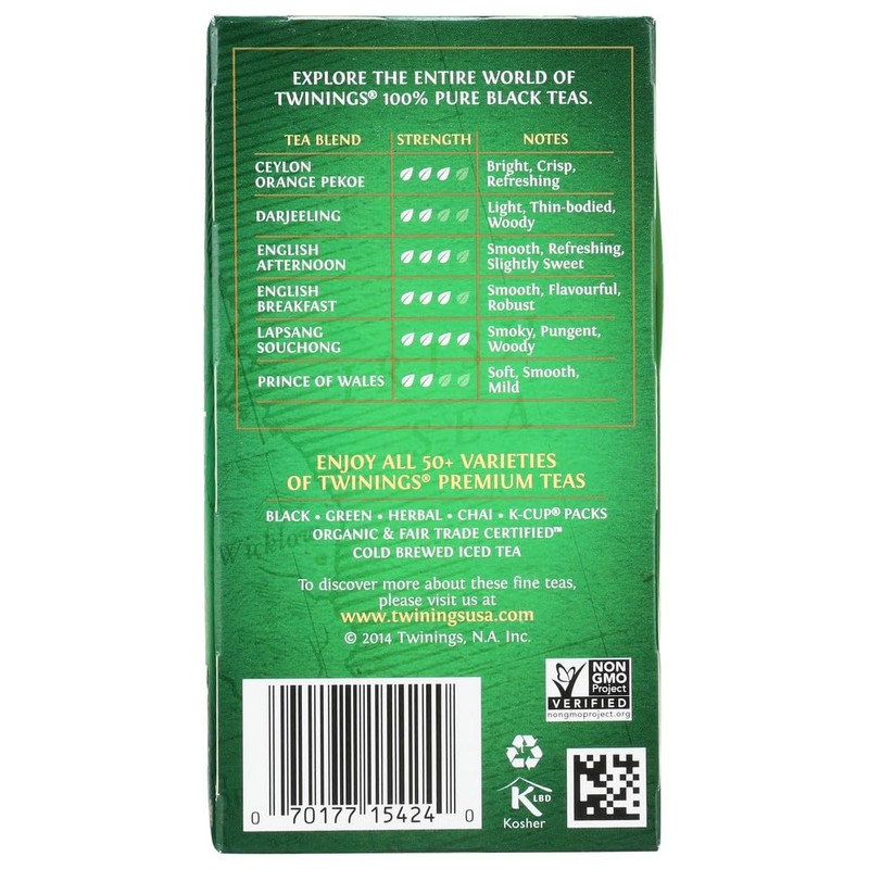 Twinings Irish Breakfast Tea, Tea Bags, 20-Count Boxes (Pack of