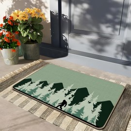 TopXmai Bigfoot Sasquatch Forest Green Door Mat,Camper RV Rugs for Inside,Camping Decor Door Mat,RV Door Mats for Indoor Outside Entrance,Gifts for Camping Camper Lover,17x30 Inch,DD-140