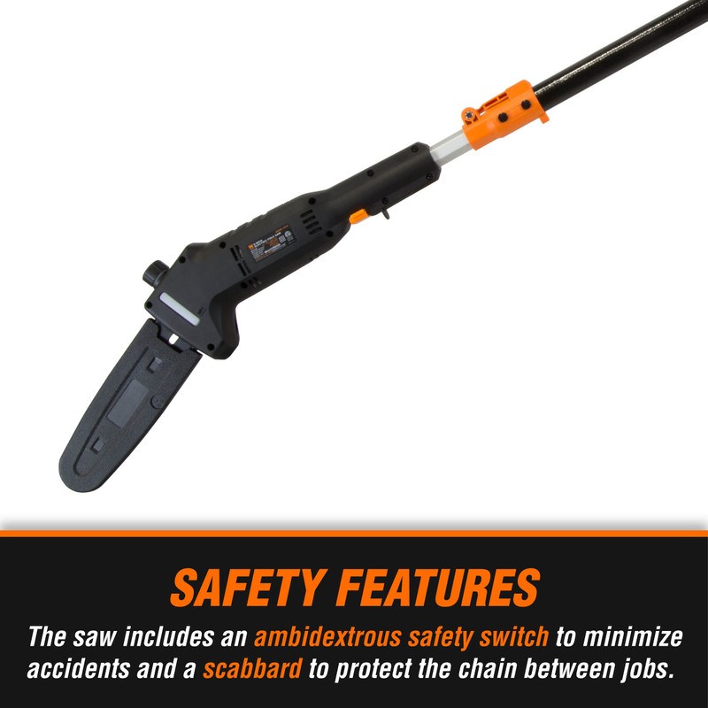 WEN 4019 6-Amp 8-Inch Electric Telescoping Pole Saw, Corded electric