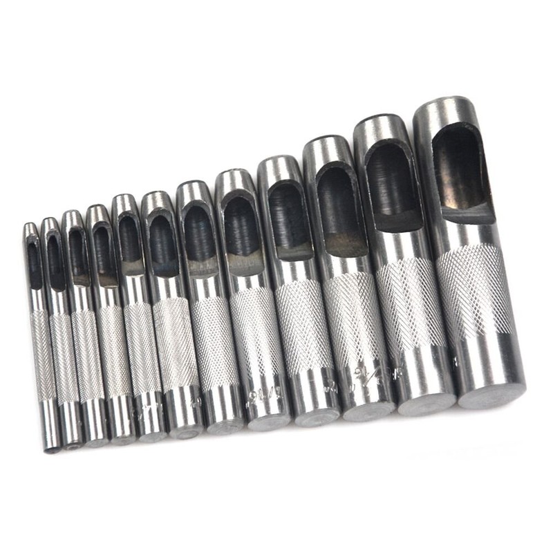 OWDEN 12Piece Leather Hole Punch Set with a Free Cutting