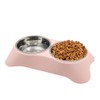 Mithui ju Double Cat Rabbit Bowl, Non Slip Stainless Steel