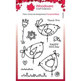 Woodware Francoise Collection-It's A Bird-Day-Clear Stamp Set, 6 x 4 inches