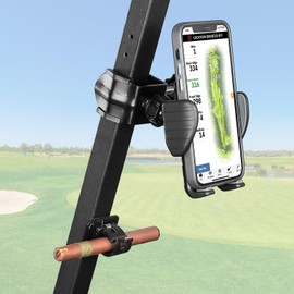 KEMIMOTO Golf cart Phone Holder 360 degreee Adjustable with Cigar Holder