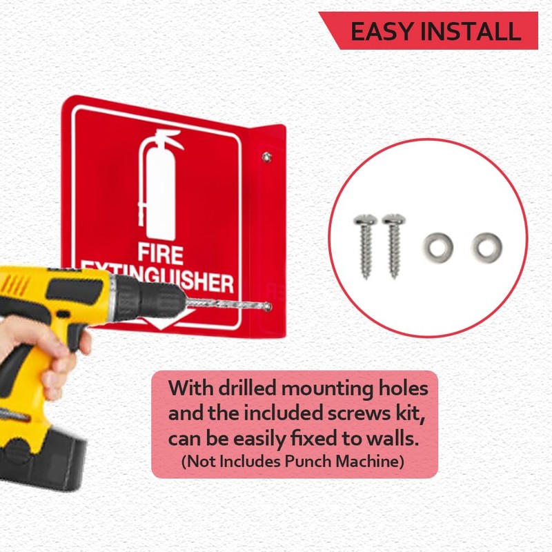 Fire Extinguisher Projecting Sign with Down Arrow - Shopping Office