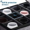 Wine Glass Storage Box with Dividers, 2 Pack Stackable Stemware