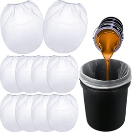 Zodazoqa 10 Pack 5 Gallon Paint Strainer Bags White Regular Fine MeshElastic Opening Strainer Bags with Elastic Top Opening Paint Filtering Bag for Use with Paint Sprayers