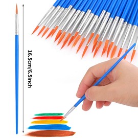 Prasacco 30 Pcs Paint Brushes, Professional Fine Tip Paint Brush Set Small Brush Bulk Artist Paint Brushes for Miniature Detail Painting Oil Watercolor Painting