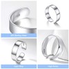 Stackable Silver Rings for Female, Plain Silver Dainty Band Finger