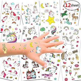 300pcs Unicornio Tatuajes temporales Falso Tatuajes Pegatinas para niños niñas Fiestas Infantiles Unicornio cumpleaños de niños Regalo piñata