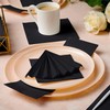 JEBBLAS Cocktail Napkins Disposable Beverage Bar Napkins Black Linen-Like Square