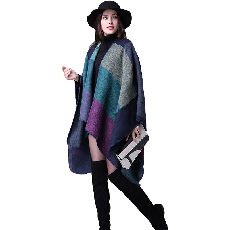 Mujeres Suave Bufanda de Cuadrícula Chal Pashmina Estolas Mantos