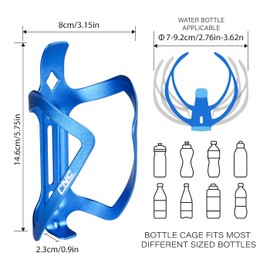 CNC Bike Water Bottle Cage，2-Pack Bike Bottle Holder for Road Bike/Mountain bike，blue
