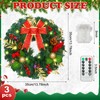 Baquler 3Pcs Christmas Wreath 14 Inch LED Prelit Artificial Christmas