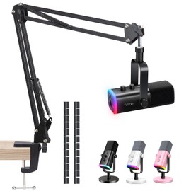 SUNMON Boom Arm - Metal Scissor Mic Boom Arm with 3/8'' to 5/8'' Adapter, K688 Microphone Stand with Cable Sleeve
