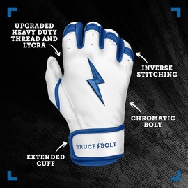 BRUCE BOLT Chrome Series Short Cuff Royal Batting Glove - Royal Medium