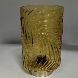 Battery Operated Table Lamp with Timer for Home Decoration, Vintage Cordless LED Glass Leafs Lamps for Living Room Bedroom Bedside Entryway, Wireless Accent Touch Night Light for Desk Nightstand