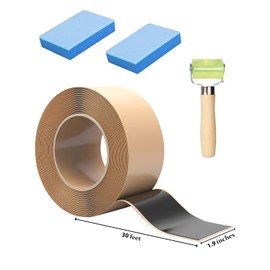 2 Pack Pond Liner Seam Tape 1.9" x 30' – Double Sided Butyl Tape Kit with Roller & Sponges – Waterproof EPDM Liner Repair Tape for Garden Ponds, Fish Ponds, Roofing, and RV Use