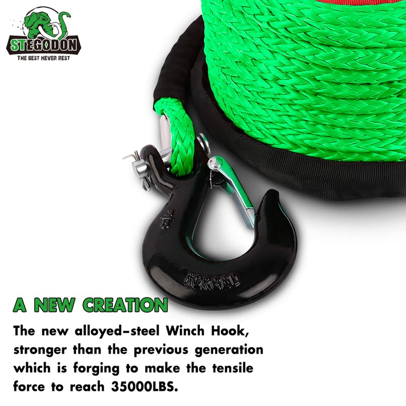 STEGODON 3/8" x 100ft Synthetic Winch Rope 23,809lbs Dyneema Winch