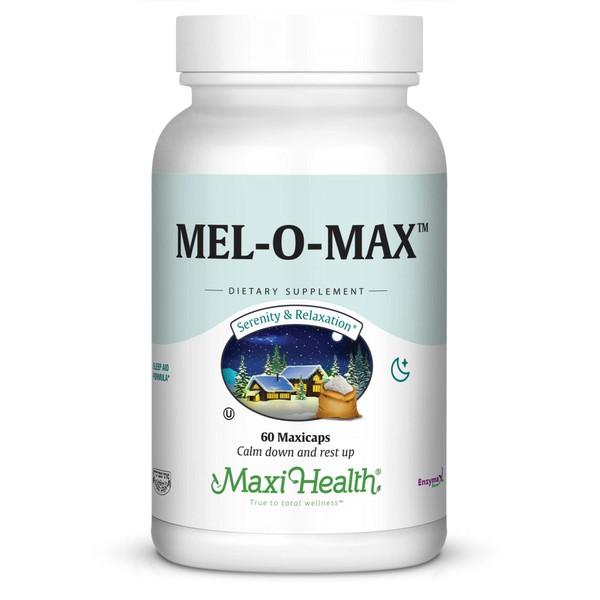 Maxi Health Mel-O-Max - Melatonin - with Valerian Root - Sleep Aid - 60 Capsules - Kosher