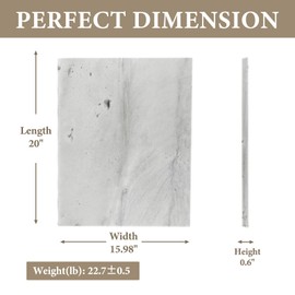 Koville Brazilian Natural Quartzite Cutting Board for Kitchen, 16x20inch Extra Large Hand Crafted Stone Slab for Cheese, Charcuterie, Pastry Board - Wedding Gift, House Warming Gift