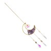 KONTONTY Crystal Rainbow Moon Shaped Stones Sun Catcher Wind Chime