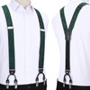 HISDERN Suspenders for Men Green Suspender and Bow Tie Set