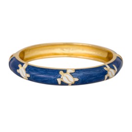 Hawaiian Turtle Hinged Clasp Fashion Enamel Bangle Bracelet, Metal, no gemstone