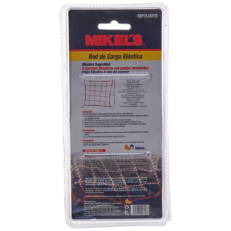 MIKEL'S RC-9R, Red de carga roja con reflejante (40 X