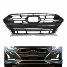 Replacement for Sonata 2018 2019 2020 Front Bumper Grill Black Grille Chrome Trim 86350-C2AB0 86350C2AB0 86350 C2AB0