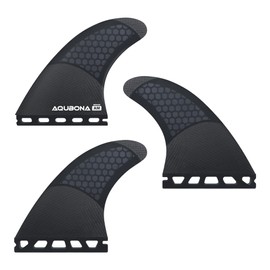 AQUBONA Single Dual Tab G3/G5/G6/G7 Half Carbon+Honeycomb Surfboard fin Tri Fin Thruster Set Surfboard fins (Fu, G3(S)) (G5(M))