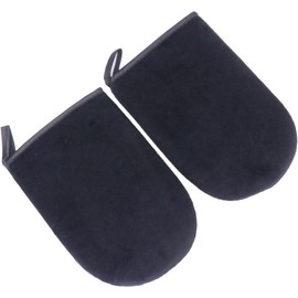 2 piezas Guantes Aplicadores Autobronceadores Negros Para Aplicar Crema Uniformemente Manos Y Cuerpo